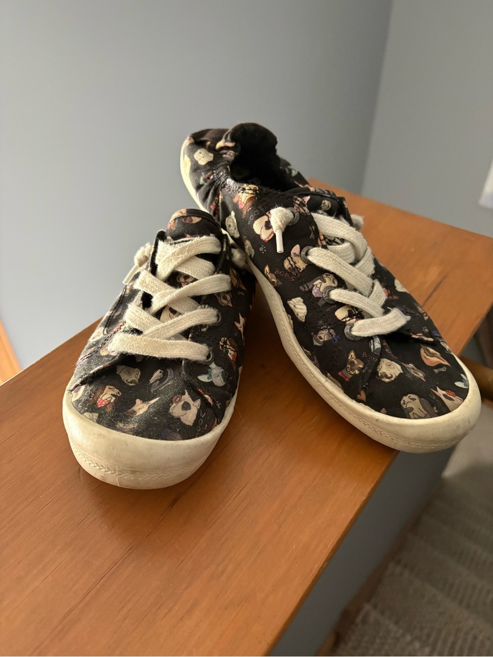 Skechers Black Sneakers with Dog Pattern